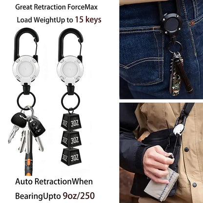 Heavy-Duty Retractable Keychain for Outdoor Gear
