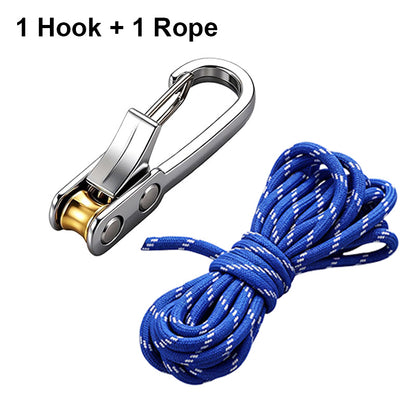 Self-Locking Camping Rope Tensioner Hook