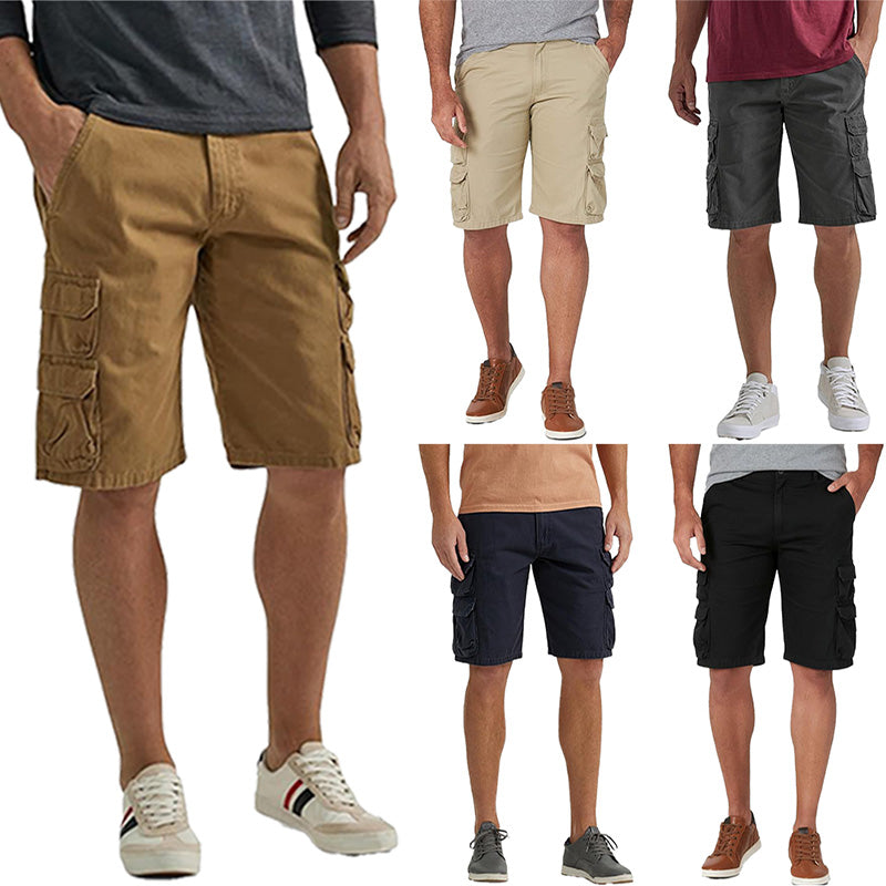 Men’s Premium 100% Cotton Cargo Shorts, 9 Pockets Design Outdoor Casual Daily Wear