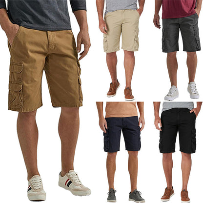 Men’s Premium 100% Cotton Cargo Shorts, 9 Pockets Design Outdoor Casual Daily Wear