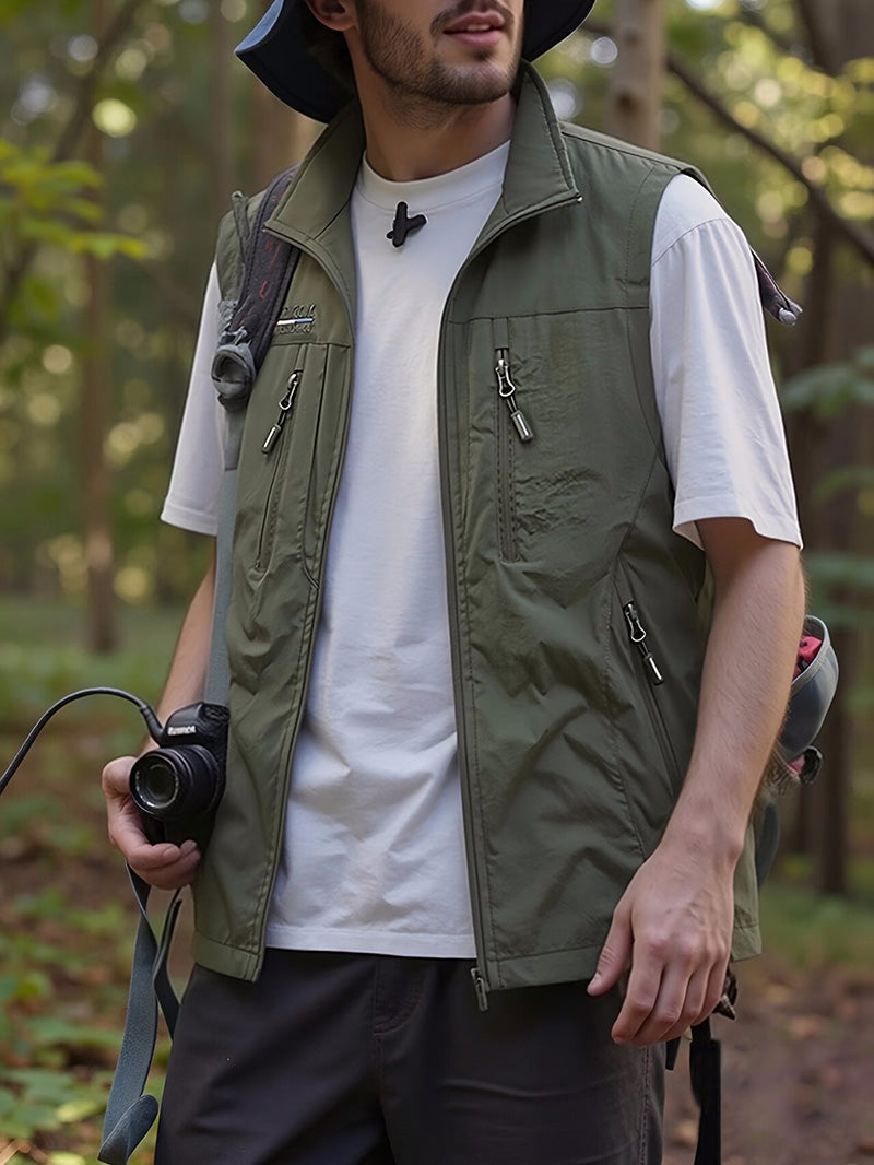 Men’s Lightweight Utility Vest with Secure Zip Pockets