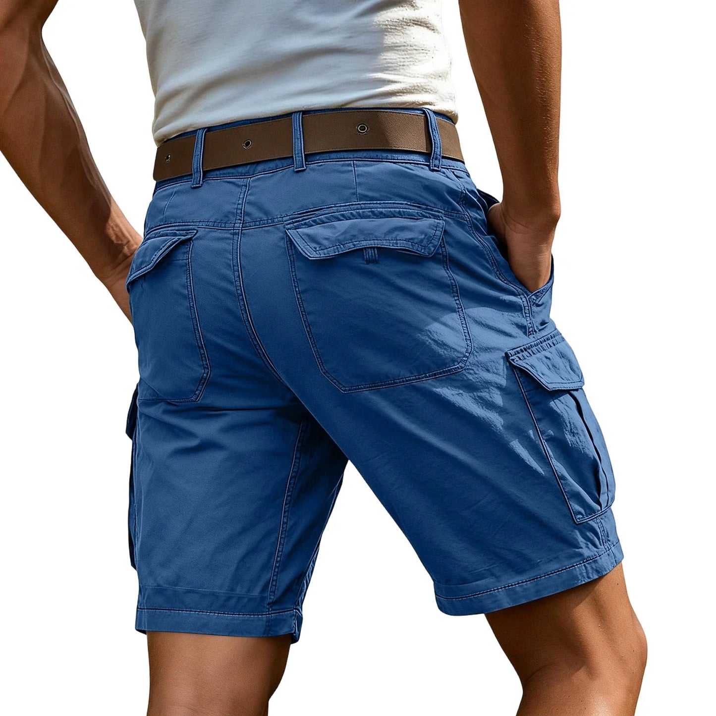 Men's Fashion High Waisted Workwear Shorts Summer Casual Sport Multi-Pocket
