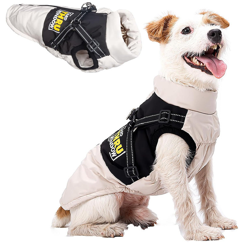 Graphene-Lined Dog Winter Vest – Waterproof, Lightweight & Adjustable Harness Design