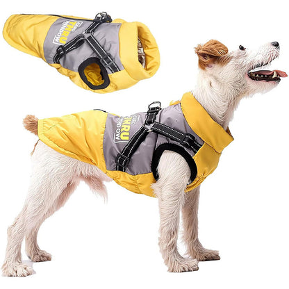 Graphene-Lined Dog Winter Vest – Waterproof, Lightweight & Adjustable Harness Design