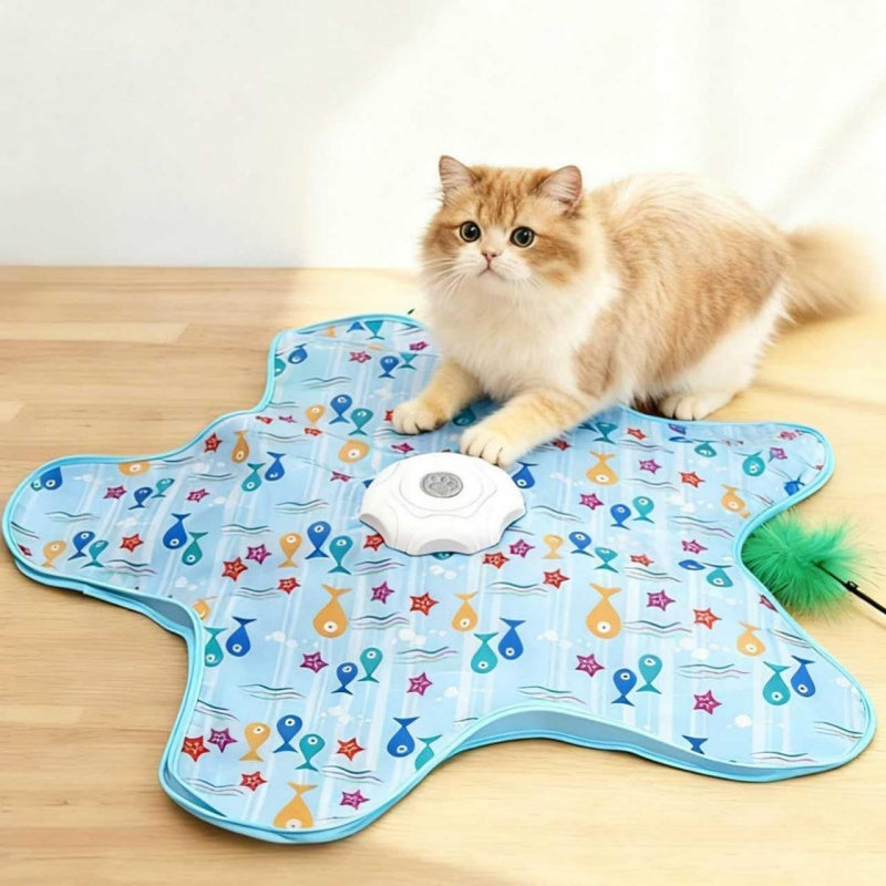 Hide and Seek Interactive Cat Toy - Motion-Activated Squeaky & Concealed Feathers