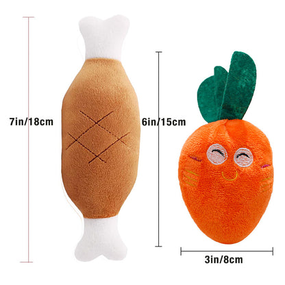 Squeaky Chicken Leg/Carrot Dog Chew Toy