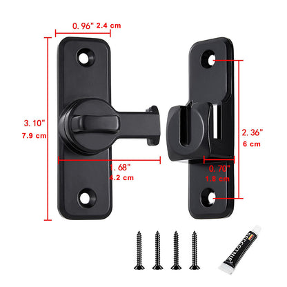 90/180 Degree Flip Barn Door Lock-Heavy-Duty Privacy & Security Latch for Doors, Cabinets & Gates