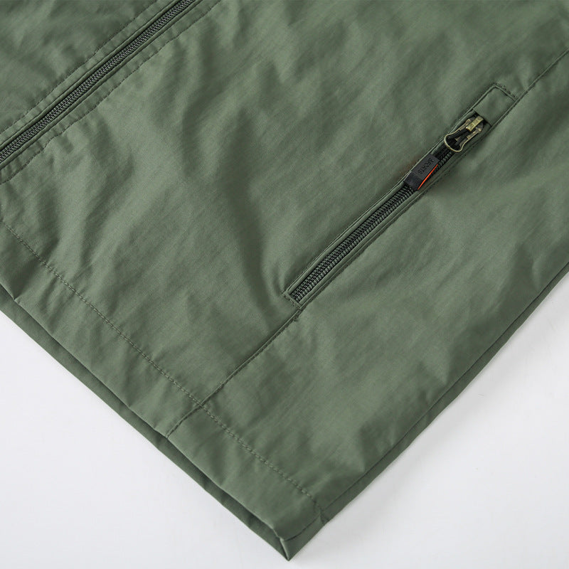 Men's Lightweight Water-Resistant Windbreaker Jacket with Detachable Hood