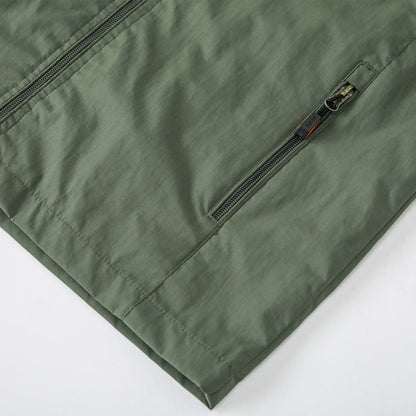 Men's Lightweight Water-Resistant Windbreaker Jacket with Detachable Hood