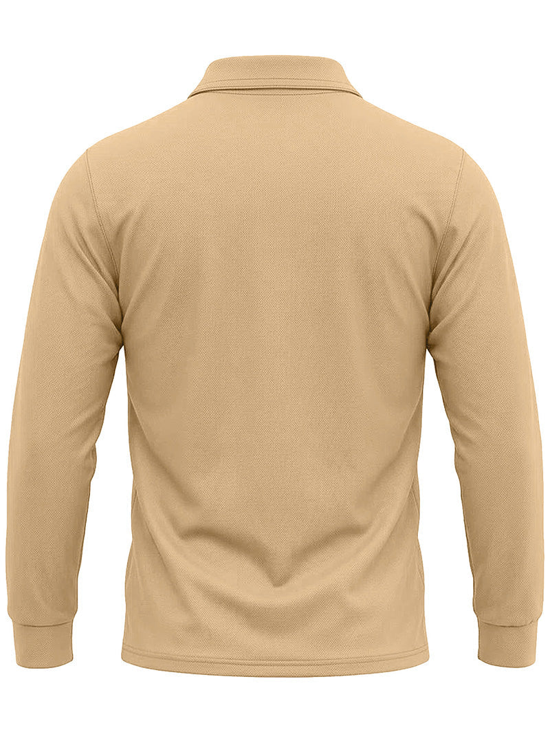 Men's Quick-Dry Birdseye Long-Sleeve Polo