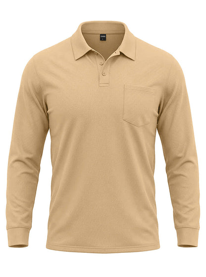 Men's Quick-Dry Birdseye Long-Sleeve Polo