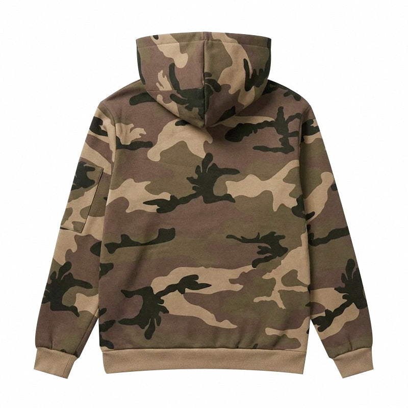 Men's Camo Fleece-Lined Quarter-Zip Hoodie