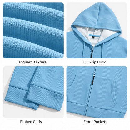 Men’s Jacquard Knit Hooded Zip-Up