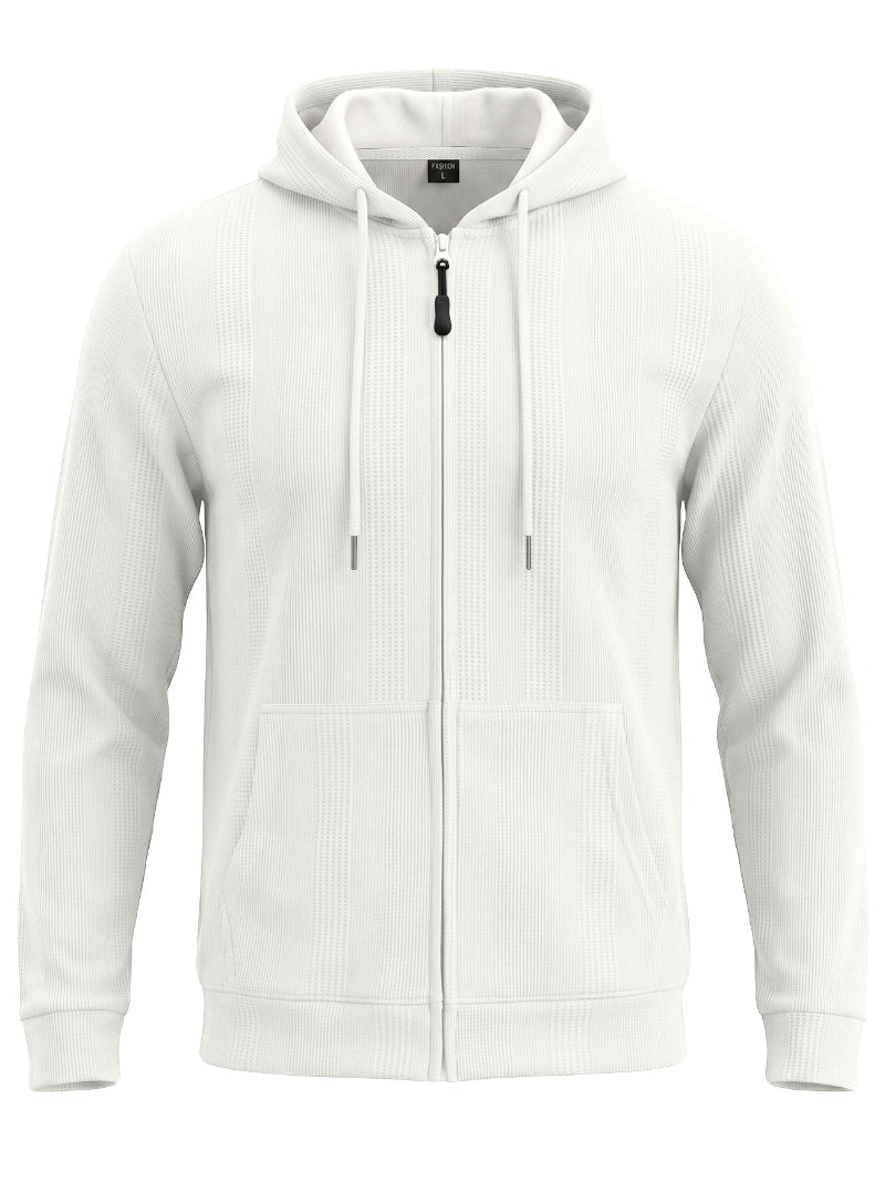 Men’s Jacquard Knit Hooded Zip-Up