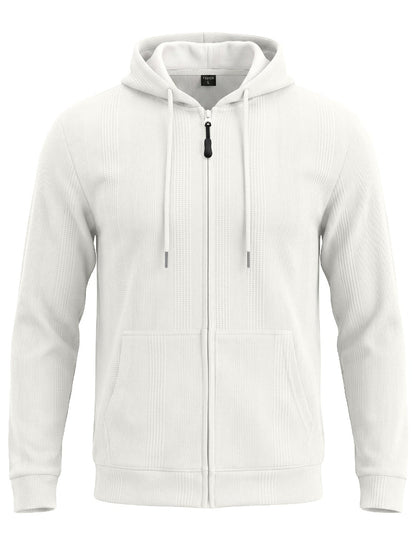 Men’s Jacquard Knit Hooded Zip-Up