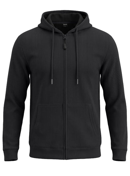 Men’s Jacquard Knit Hooded Zip-Up