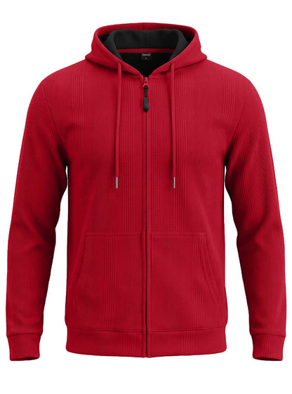 Men’s Jacquard Knit Hooded Zip-Up