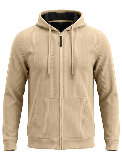 Men’s Jacquard Knit Hooded Zip-Up