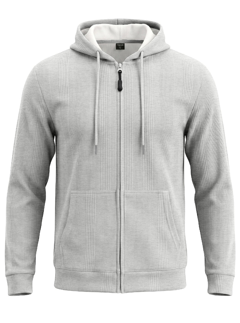 Men’s Jacquard Knit Hooded Zip-Up