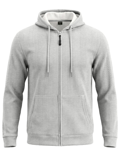 Men’s Jacquard Knit Hooded Zip-Up