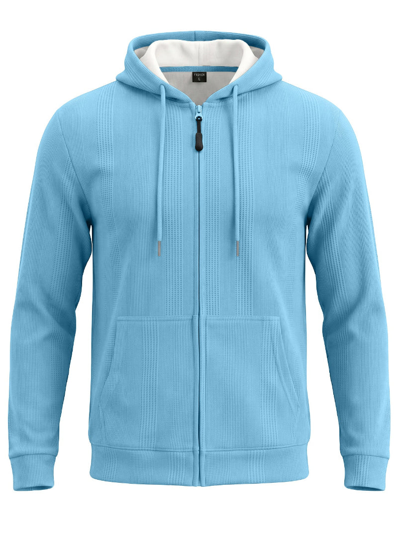 Men’s Jacquard Knit Hooded Zip-Up