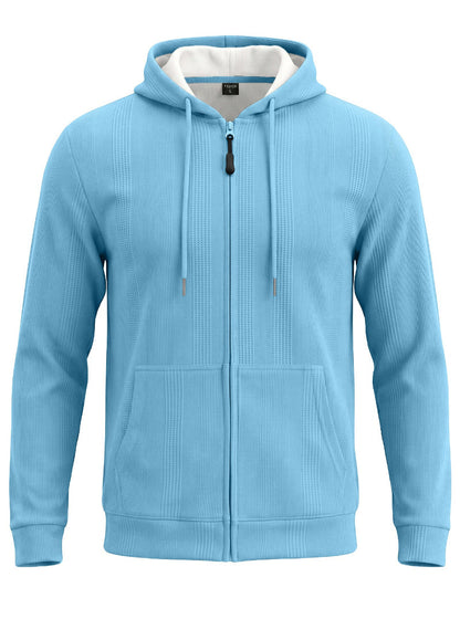 Men’s Jacquard Knit Hooded Zip-Up