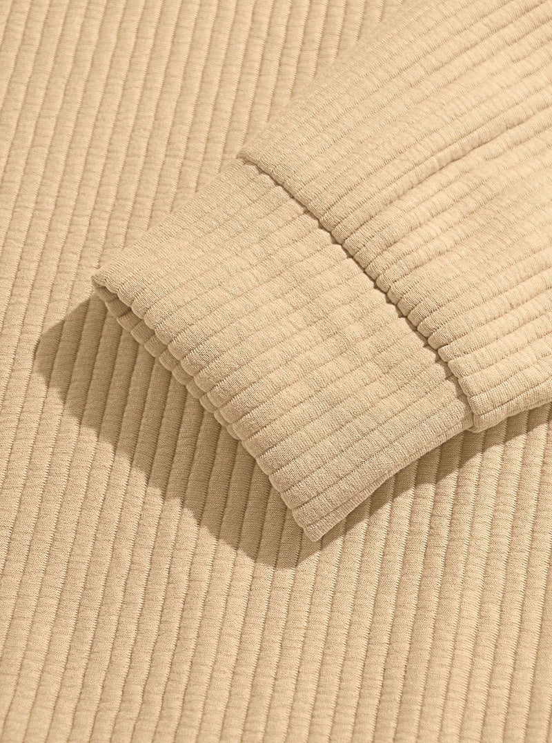 Men's Quarter-Zip Color Block Corduroy Pullover