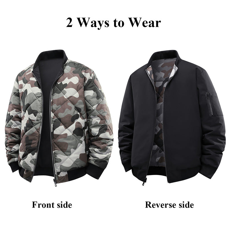 Men's Reversible Camo Padded Bomber Jacket