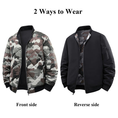 Men's Reversible Camo Padded Bomber Jacket