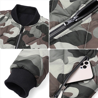 Men's Reversible Camo Padded Bomber Jacket