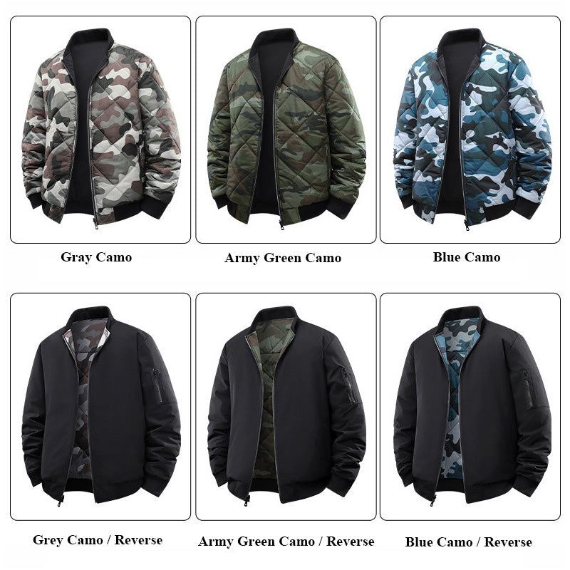 Men's Reversible Camo Padded Bomber Jacket