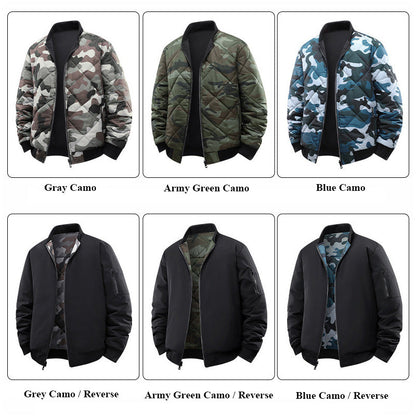 Men's Reversible Camo Padded Bomber Jacket