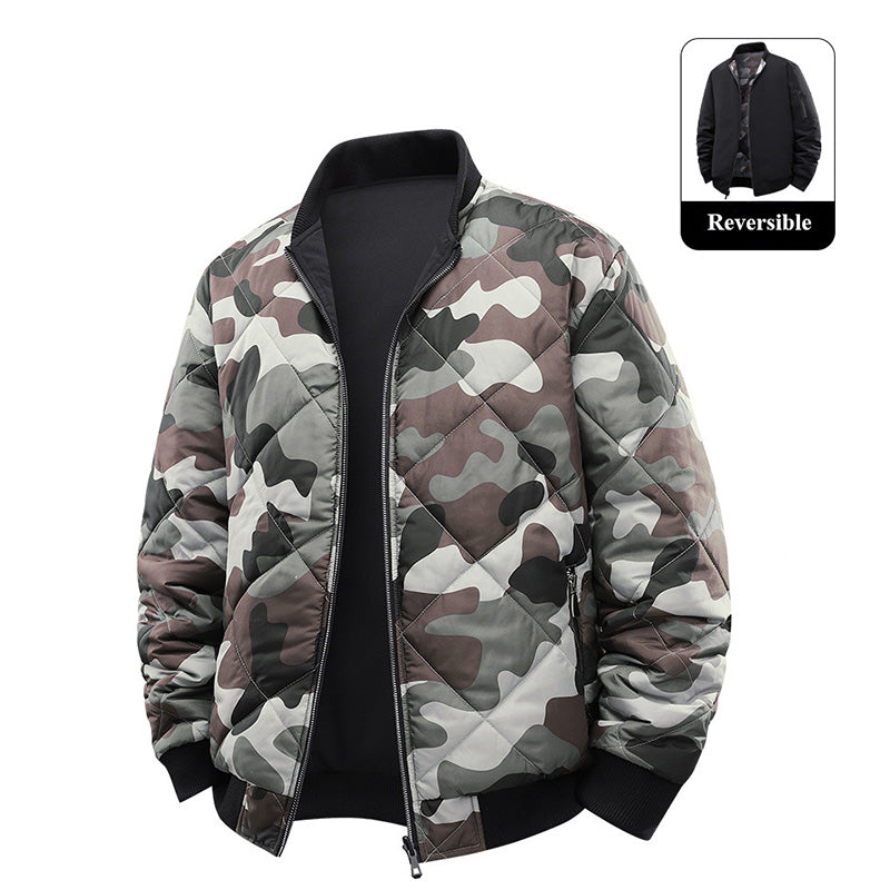 Men's Reversible Camo Padded Bomber Jacket