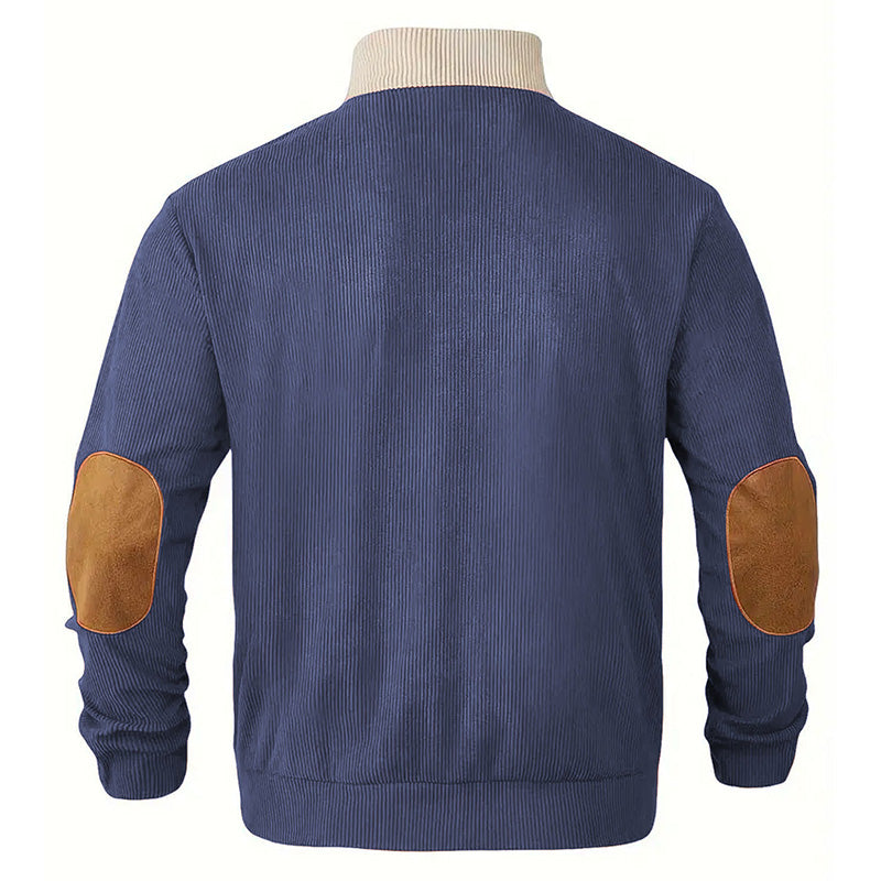Men's Corduroy Color-Block Pullover Sweatshirt