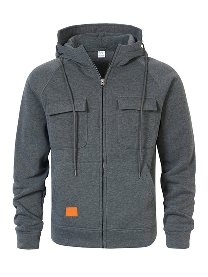Men's Multi-Pocket Zip-Up Hoodie