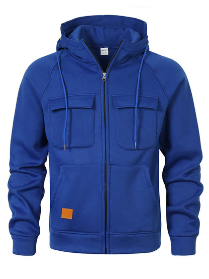 Men's Multi-Pocket Zip-Up Hoodie
