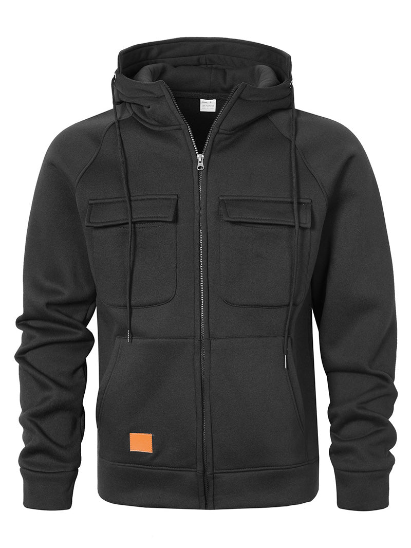 Men's Multi-Pocket Zip-Up Hoodie