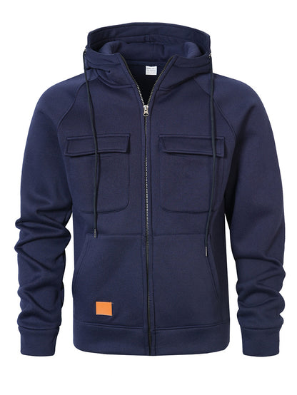 Men's Multi-Pocket Zip-Up Hoodie