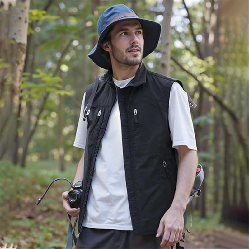 Men’s Lightweight Utility Vest with Secure Zip Pockets