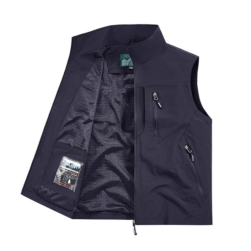 Men’s Lightweight Utility Vest with Secure Zip Pockets