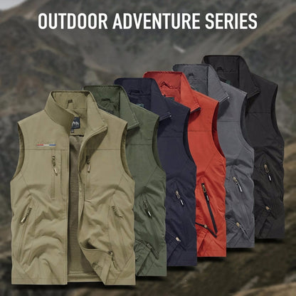 Men's Full-Zip Outdoor Utility Vest – Lightweight & Fleece-Lined