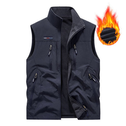 Men's Full-Zip Outdoor Utility Vest – Lightweight & Fleece-Lined