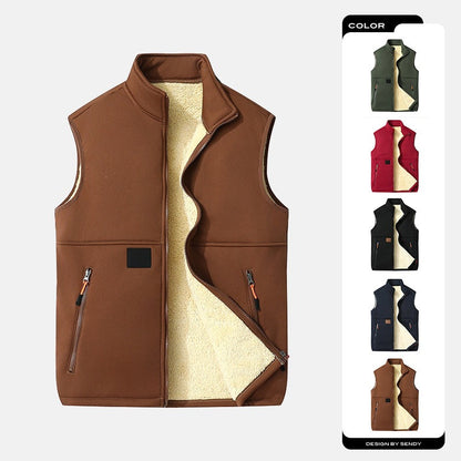 Unisex Fleece-Lined Stand Collar Vest