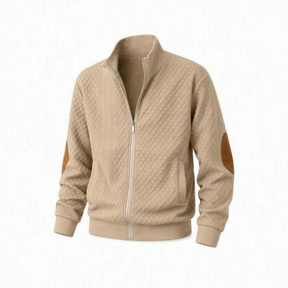Men’s Vintage Quilted Jacquard Zip Jacket
