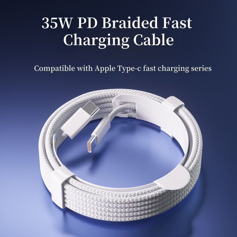 2M/6.6FT 2Pack USB-C to USB-C Braided Fast Charging Data Cable for iPhone 15/16 Series, with a Maximum Power of 35W