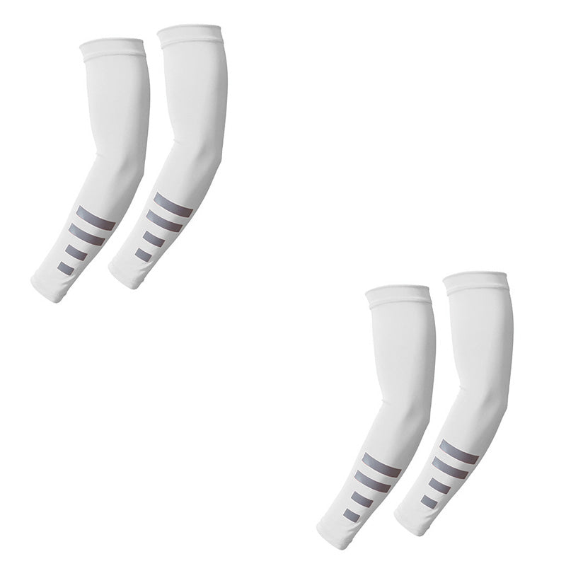 UV Sun Protection Arm Sleeves for Men/Women, Breathable Compression Arm Covers, Non-Slip Quick-Dry Sports Arm Guards with Reflective Design for Cycling, Running & Outdoor Activities