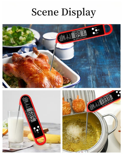 Folding Food Thermometer BBQ Meat Kitchen Thermometer, Baking Milk Water Thermometer（-50~300℃）