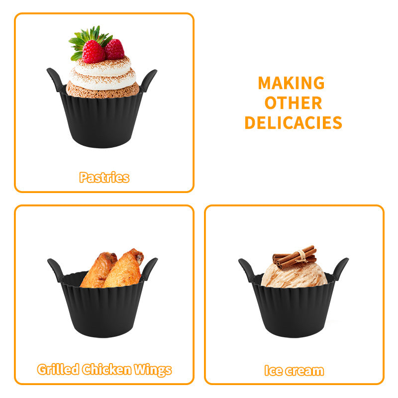 Muffin Cup Pudding Tart Cake Mold Air Fryer Silicone Baking Tray (Reusable)