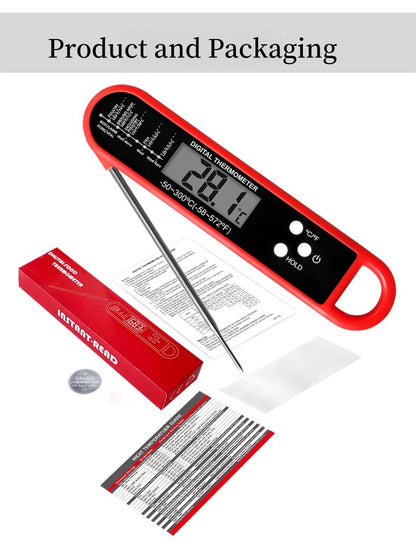 Folding Food Thermometer BBQ Meat Kitchen Thermometer, Baking Milk Water Thermometer（-50~300℃）