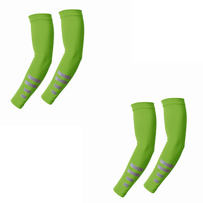UV Sun Protection Arm Sleeves for Men/Women, Breathable Compression Arm Covers, Non-Slip Quick-Dry Sports Arm Guards with Reflective Design for Cycling, Running & Outdoor Activities